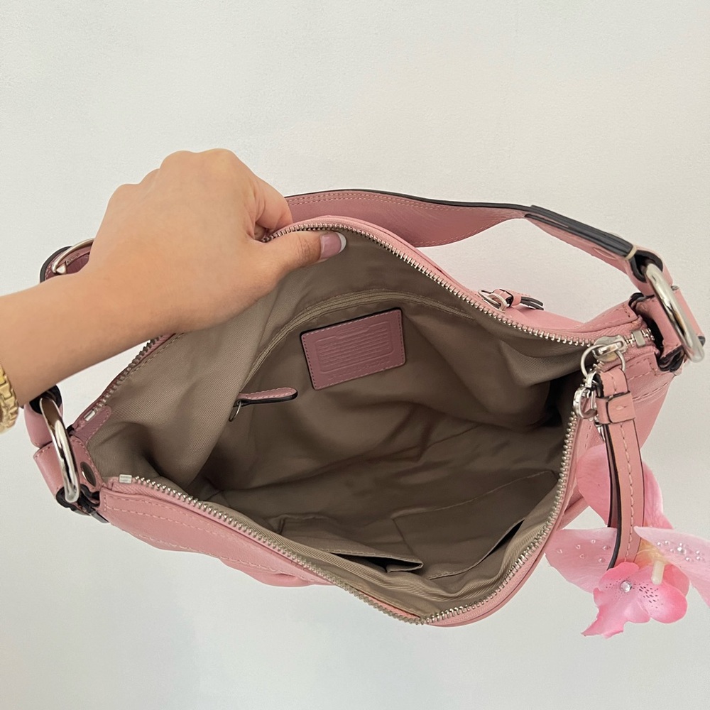 Coach Pink Leather Hobo Bag - Picture 5 of 10